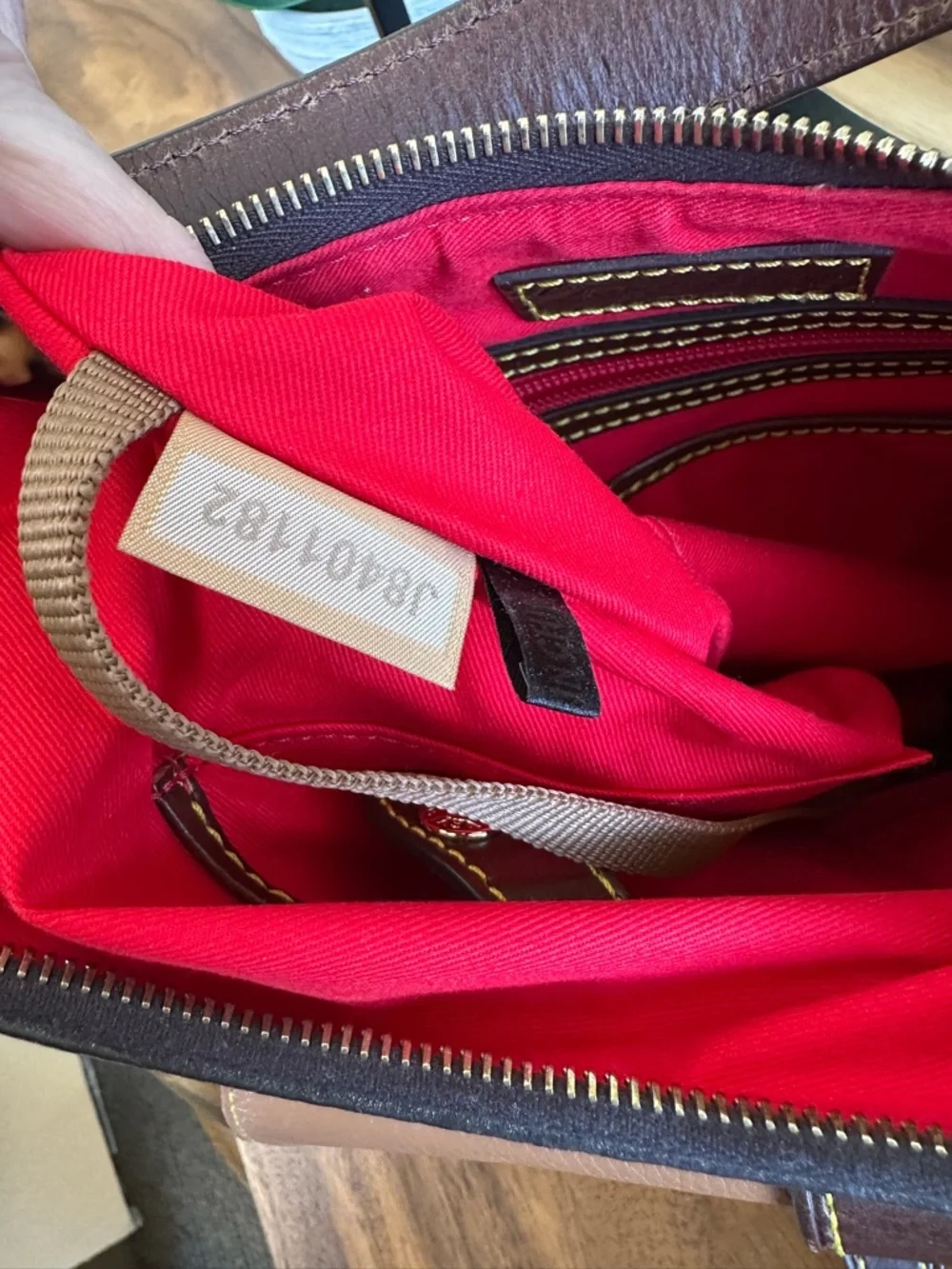 Dooney & Bourke Pebbled Leather Shoulder Bag Brown Tan Hobo Lock Logo Purse $398 - Picture 9 of 9